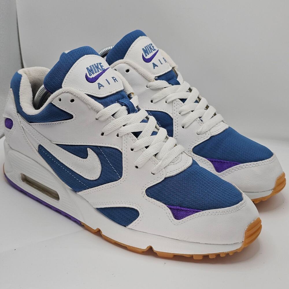 Custom 1994 Nike Air Icarus White True Blue Purple Mens 9.5 UK 8.5 Running Shoes